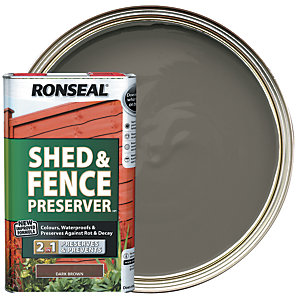 Ronseal Shed & Fence Preserver - Dark Brown 5L