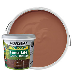 Ronseal One Coat Fence Life Matt Shed & Fence Treatment - Medium Oak 5L