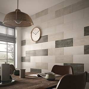 Wickes Brooklyn Plaster Grey Ceramic Wall Tile - 500 x 200mm