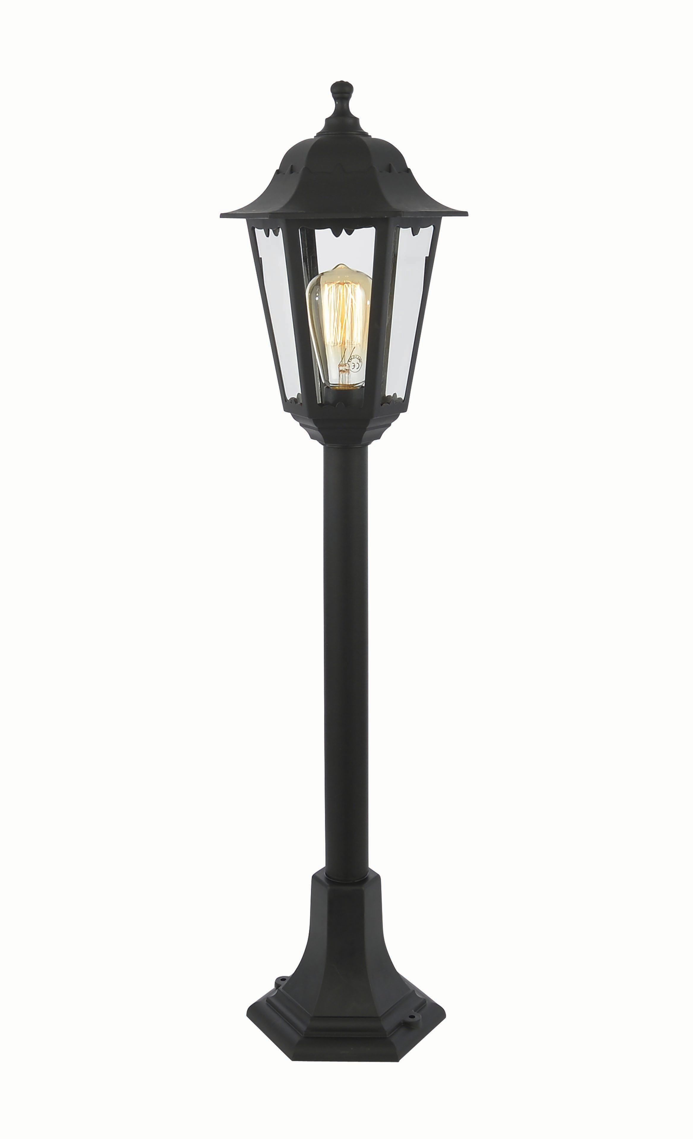 Coast Bianca Black Tall Post Light - 60W E27