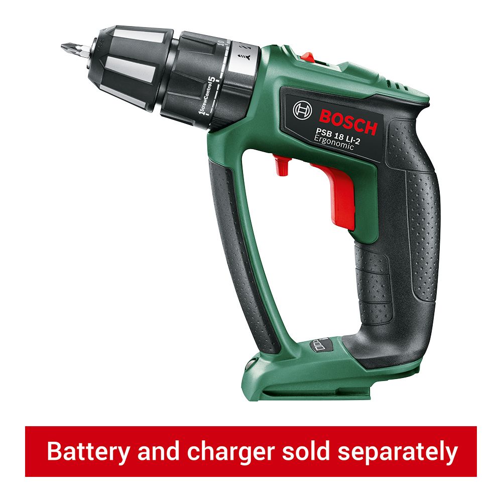 Bosch PSB 18V LI-2 Ergonomic Brushless Two-speed Cordless Combi Drill - Bare