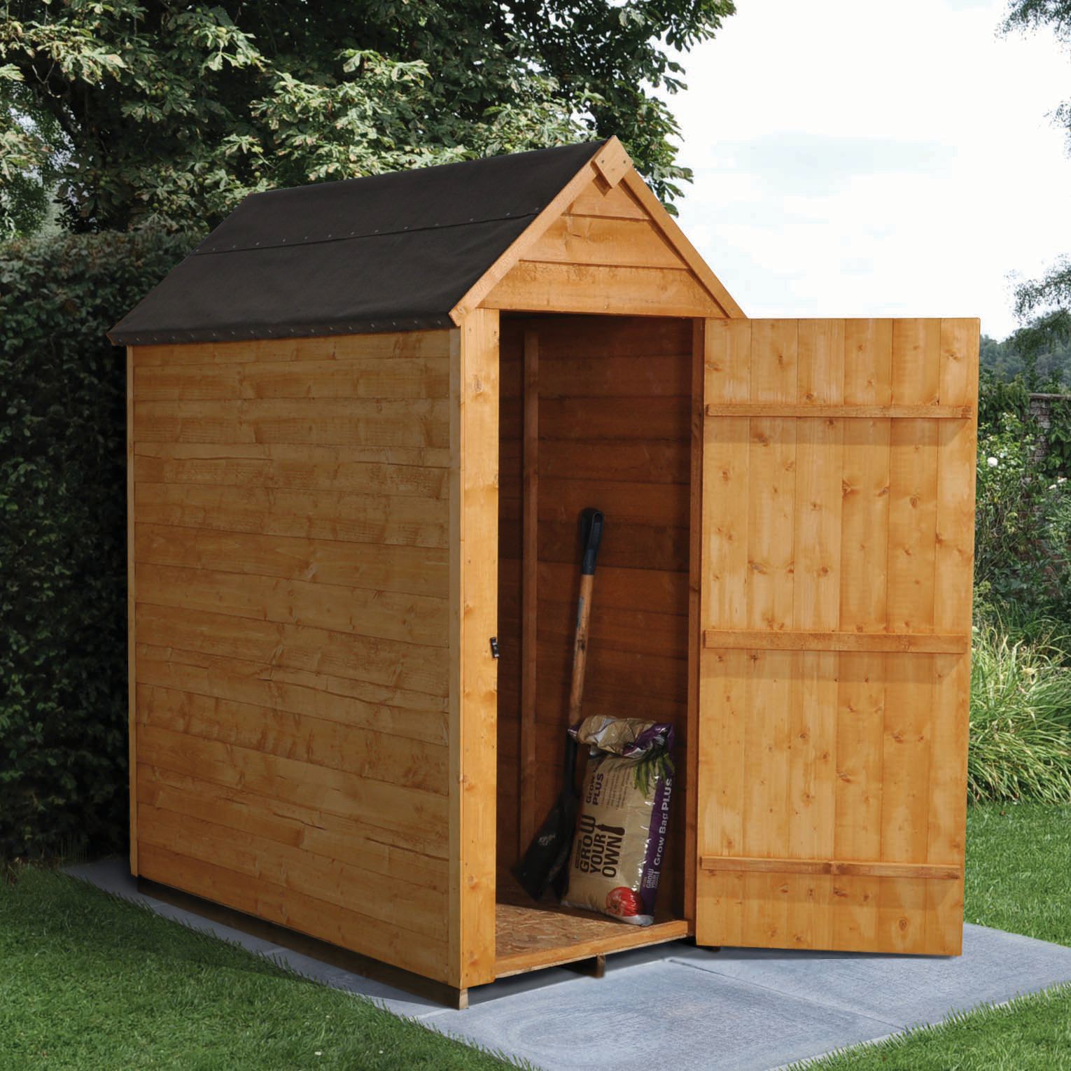 Forest Garden 3 x 5ft Small Windowless Overlap Apex Dip Treated Shed