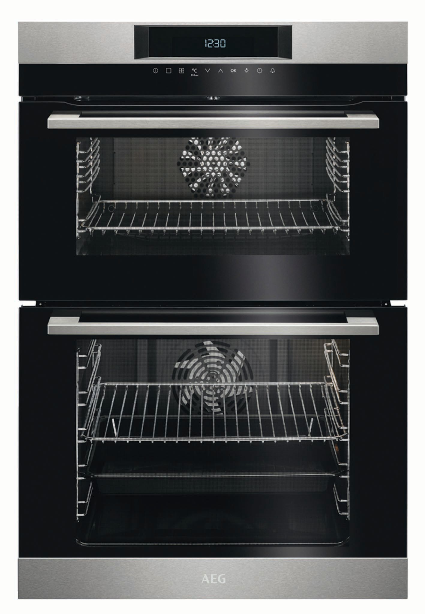 Image of AEG SurroundCook Double Tower Stainless Steel Electric Oven DCK731110M