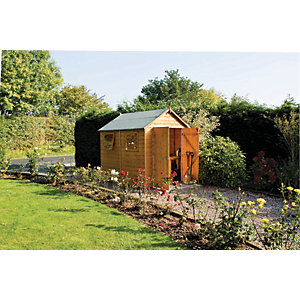 Rowlinson Premier 8 x 6ft Double Door Apex Shed with Opening Windows