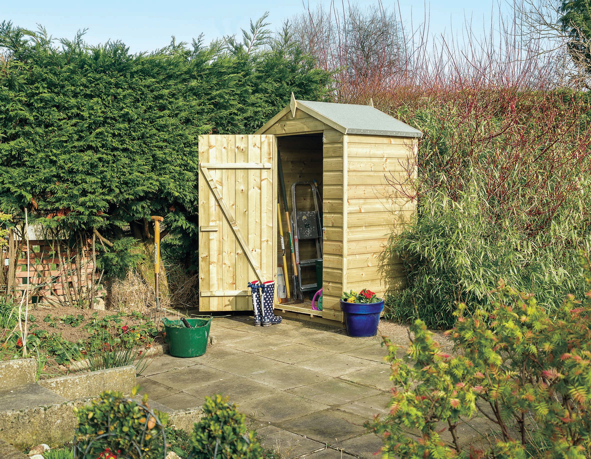 Rowlinson Oxford 4 x 3ft Small Windowless Shiplap Apex Shed