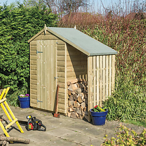 Rowlinson Oxford 4 x 3ft Small Shiplap Apex Shed with Side Storage