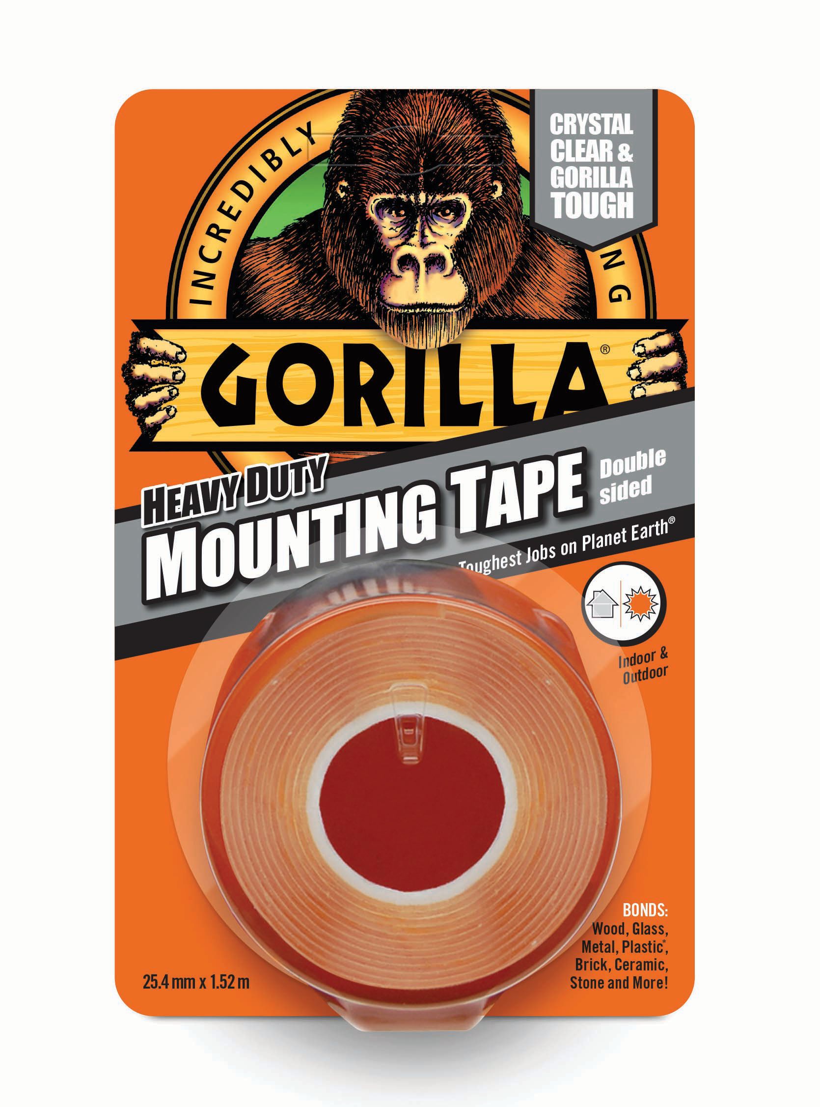 Gorilla Heavy Duty Mounting Tape Clear 25mm x 1.5m