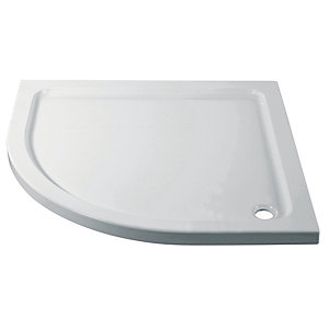 Wickes White Cast Stone Quadrant Shower Tray - 800 X 800mm