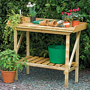 Forest Garden Small Smooth Planed Potting Bench