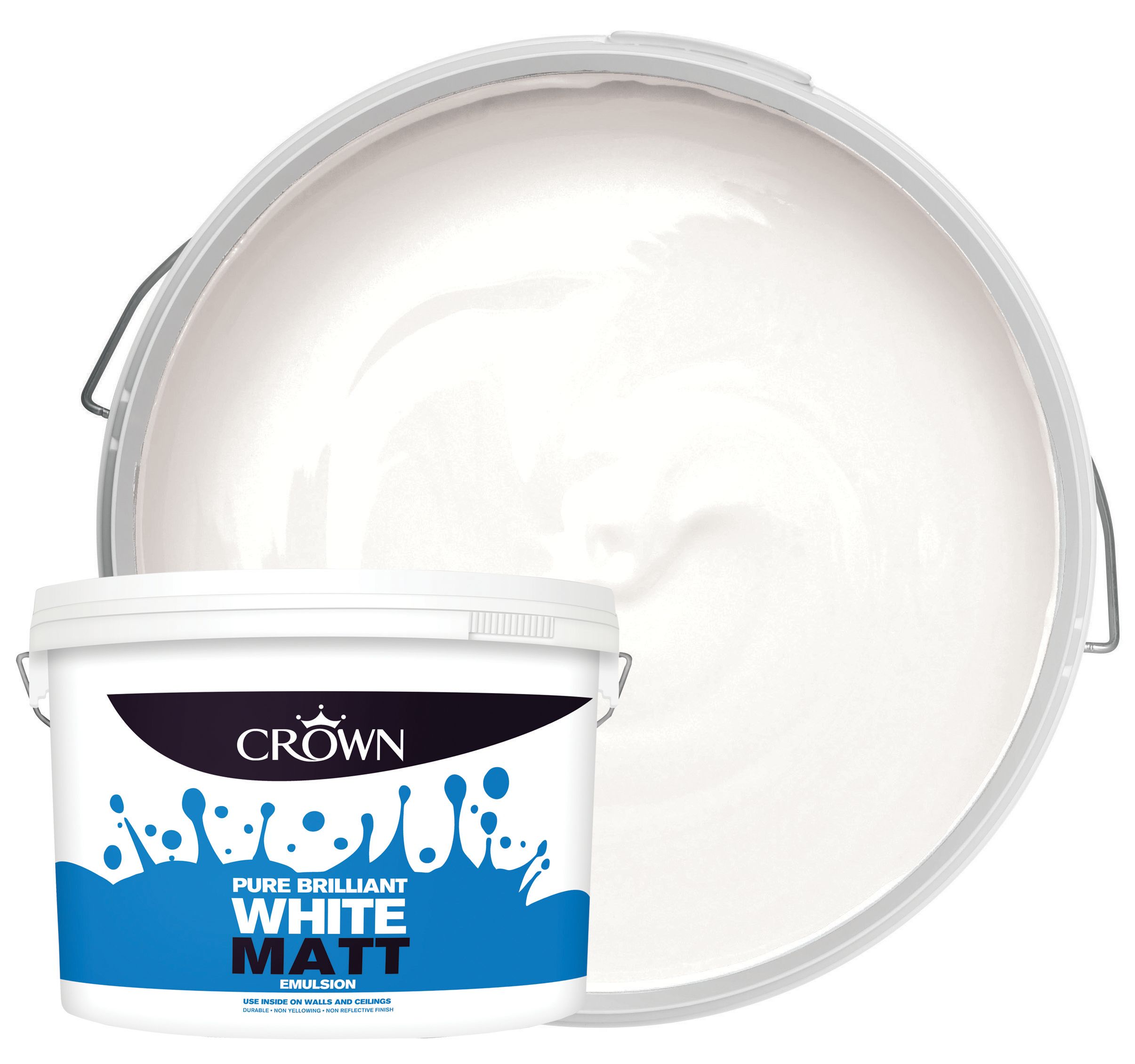 Crown Matt Emulsion Paint - Pure Brilliant White 10L