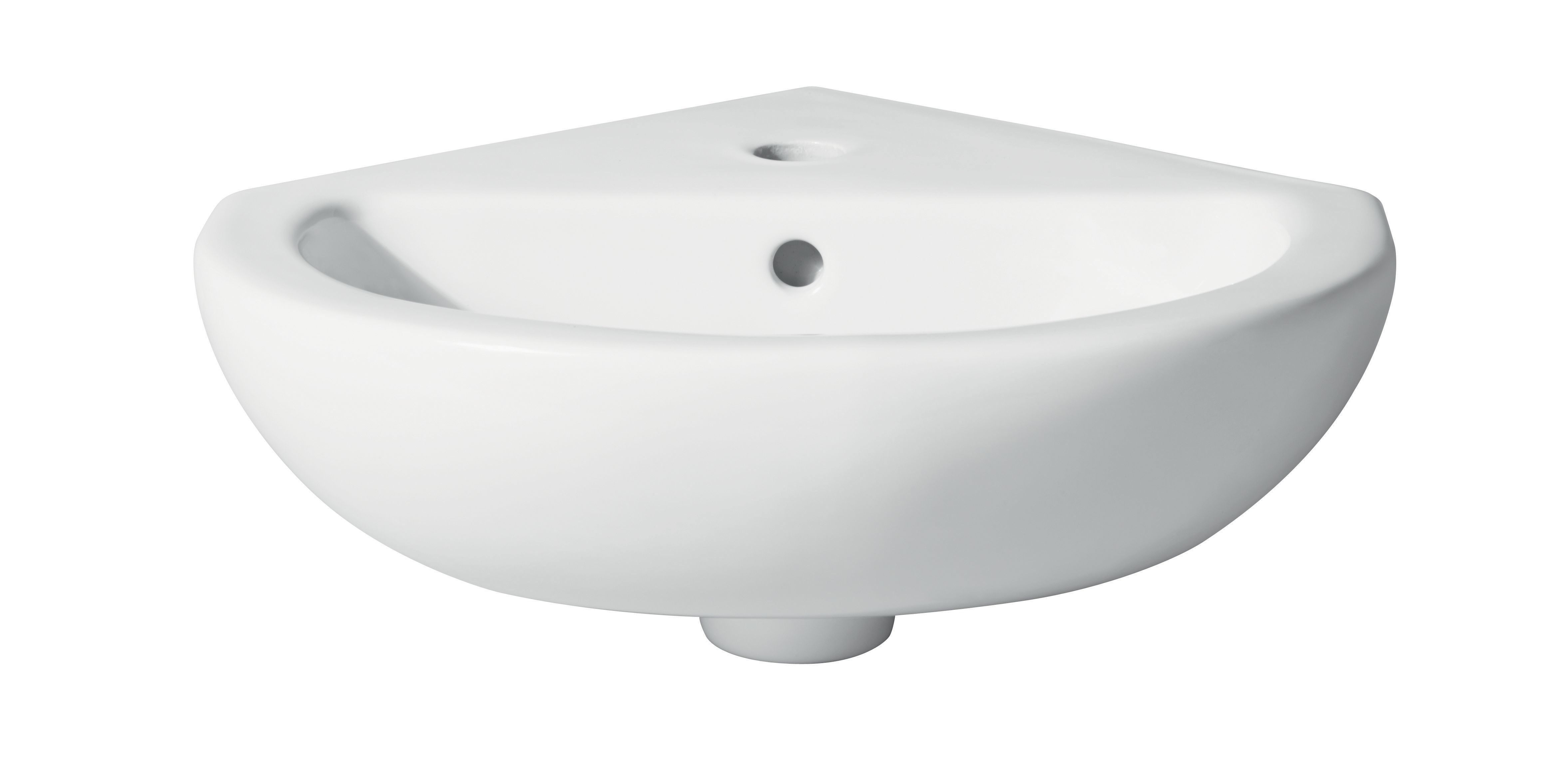 Wickes Newport 1 Tap Hole Corner Basin - 450mm