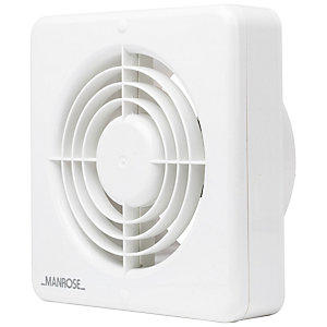 Manrose Kitchen Extractor Fan with Pullcord - White 150mm