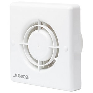 Manrose Bathroom Extractor Fan with Humidistat - White 100mm