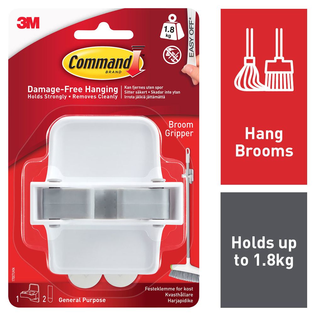 Command White Broom Gripper