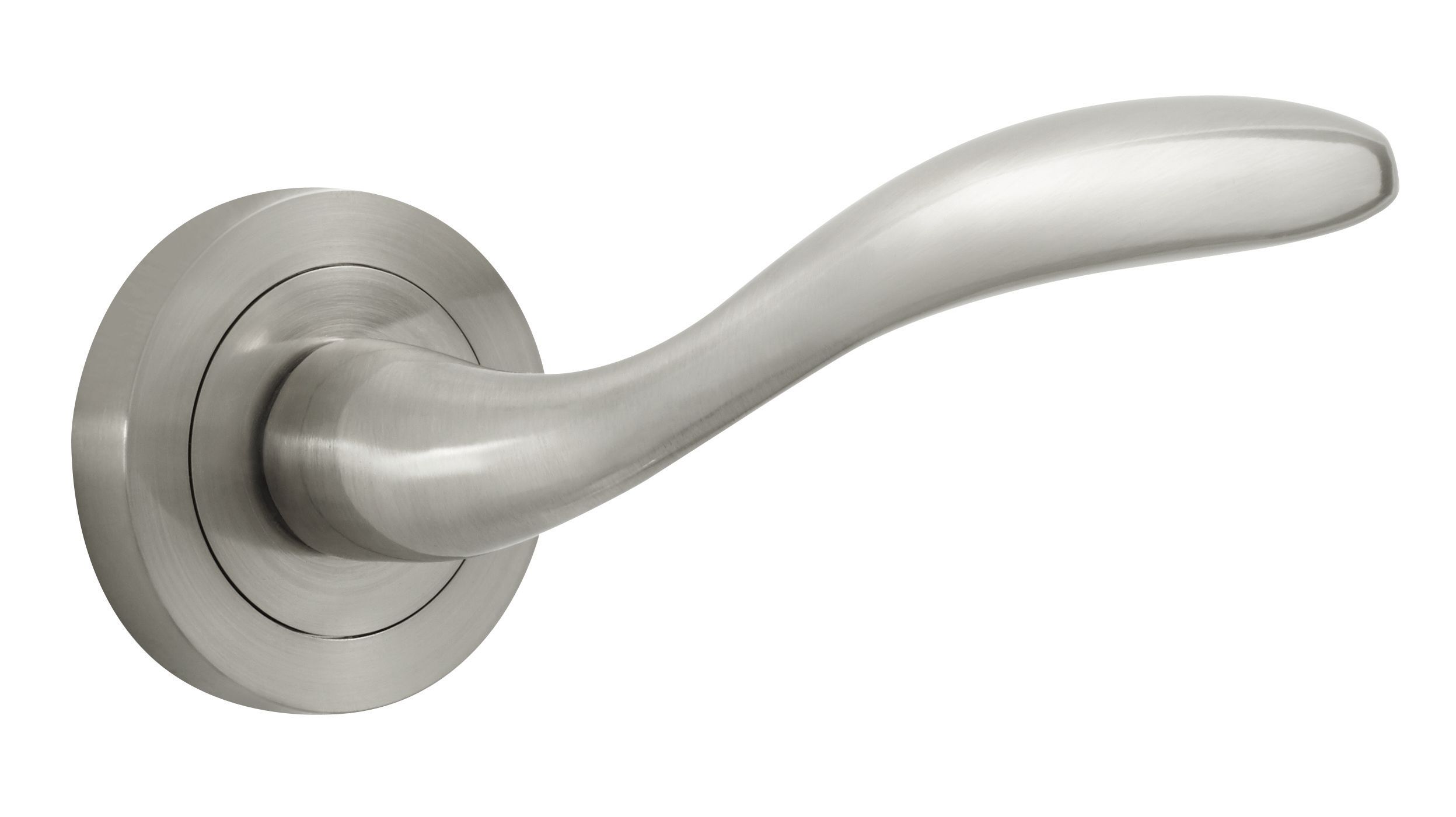 Brushed Nickel Door Handle | wickes.co.uk