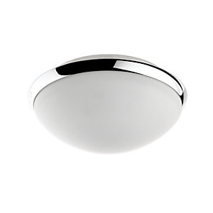 Wickes Glass & Chrome Cora Dome LED Ceiling Light - 12W