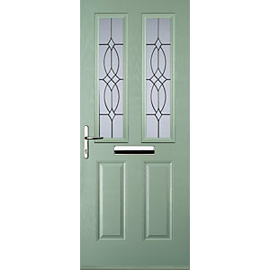 Euramax 2 Panel 2 Square Chartwell Green Right Hand Composite Door