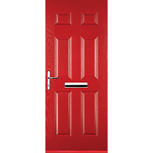 Euramax 6 Panel Red Right Hand Composite Door