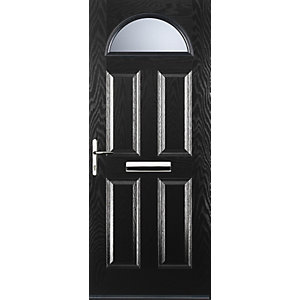 Euramax 4 Panel 1 Arch Black Right Hand Composite Door