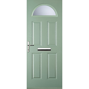 Euramax 4 Panel 1 Arch Chartwell Green Right Hand Composite Door
