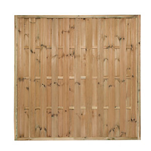 Forest Garden Pressure Treated Vertical Hit & Miss Fence Panel - 6 x 6ft Pack of 5