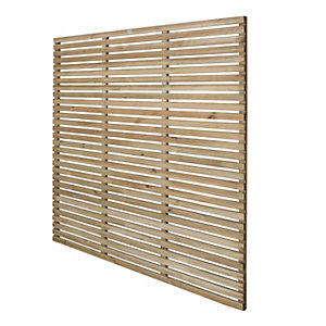 Forest 6 x 6ft Contemporary Single Slatted Fence Panel - Pack of 3