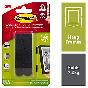 Command Black Large Picture Hanging Strips - 4 Pairs