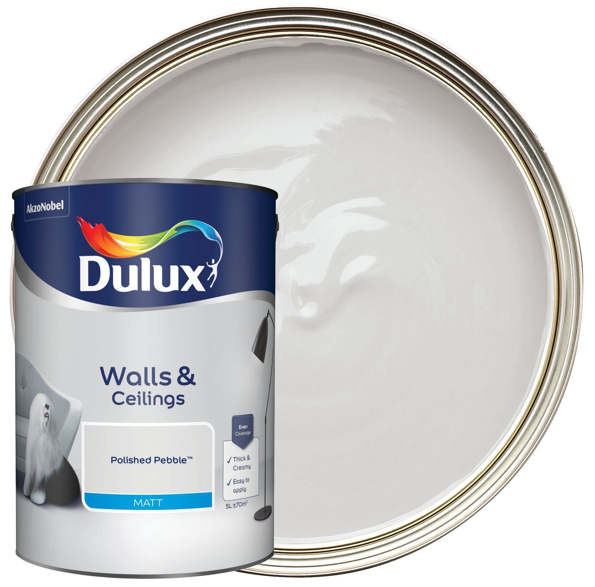 Dulux Matt Emulsion Paint - Polished Pebble - 5L
