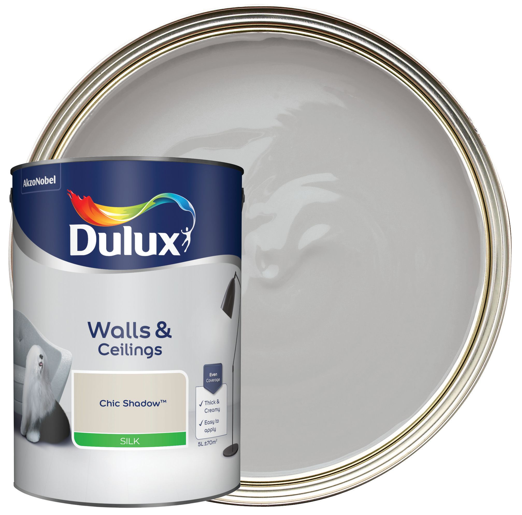 Dulux Silk Emulsion Paint - Chic Shadow - 5L