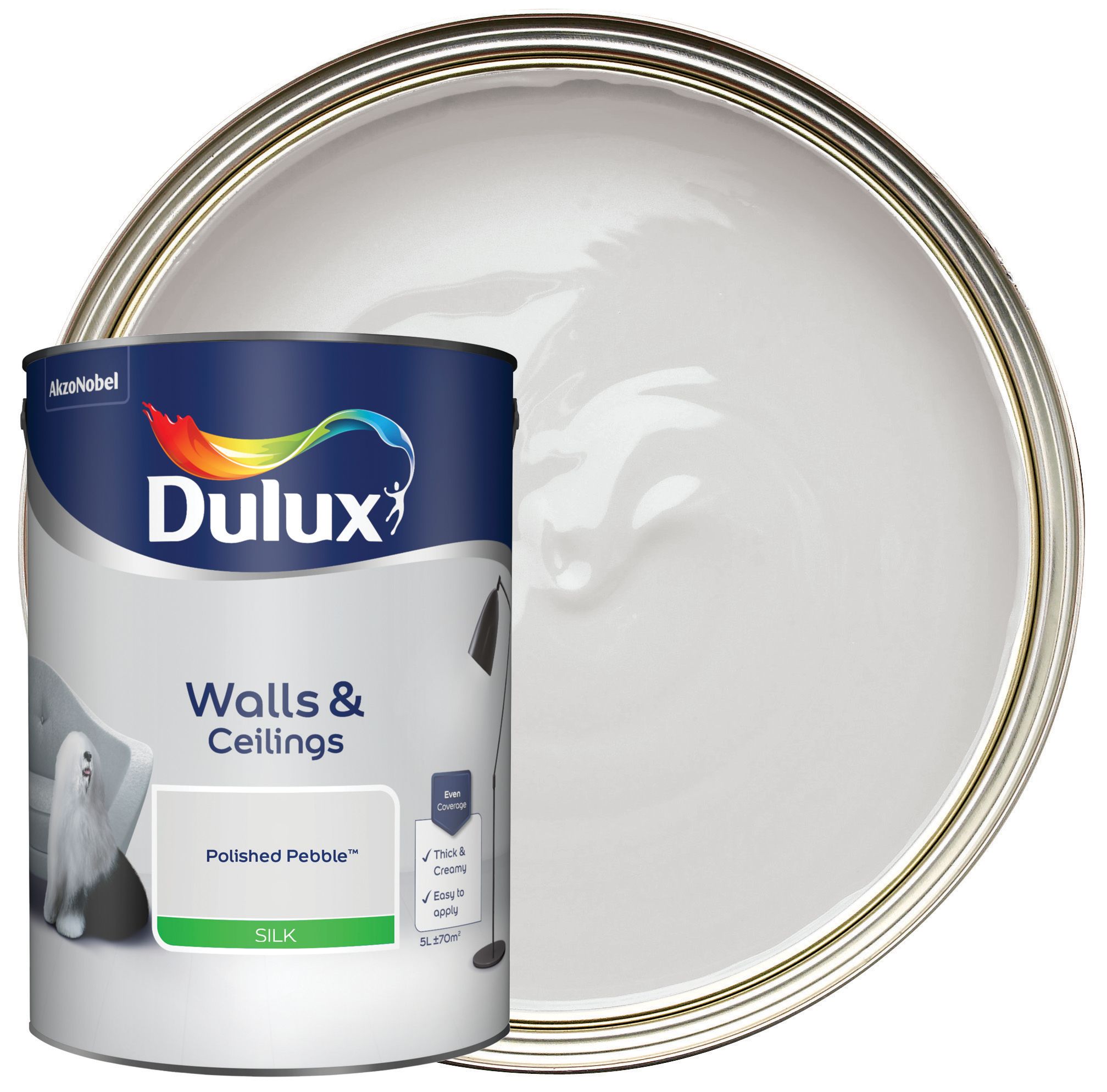 Dulux Silk Emulsion Paint - Polished Pebble - 5L