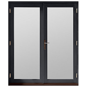 Image of Jeld-wen Bedgebury Hardwood French Doors Grey Finish - 4ft