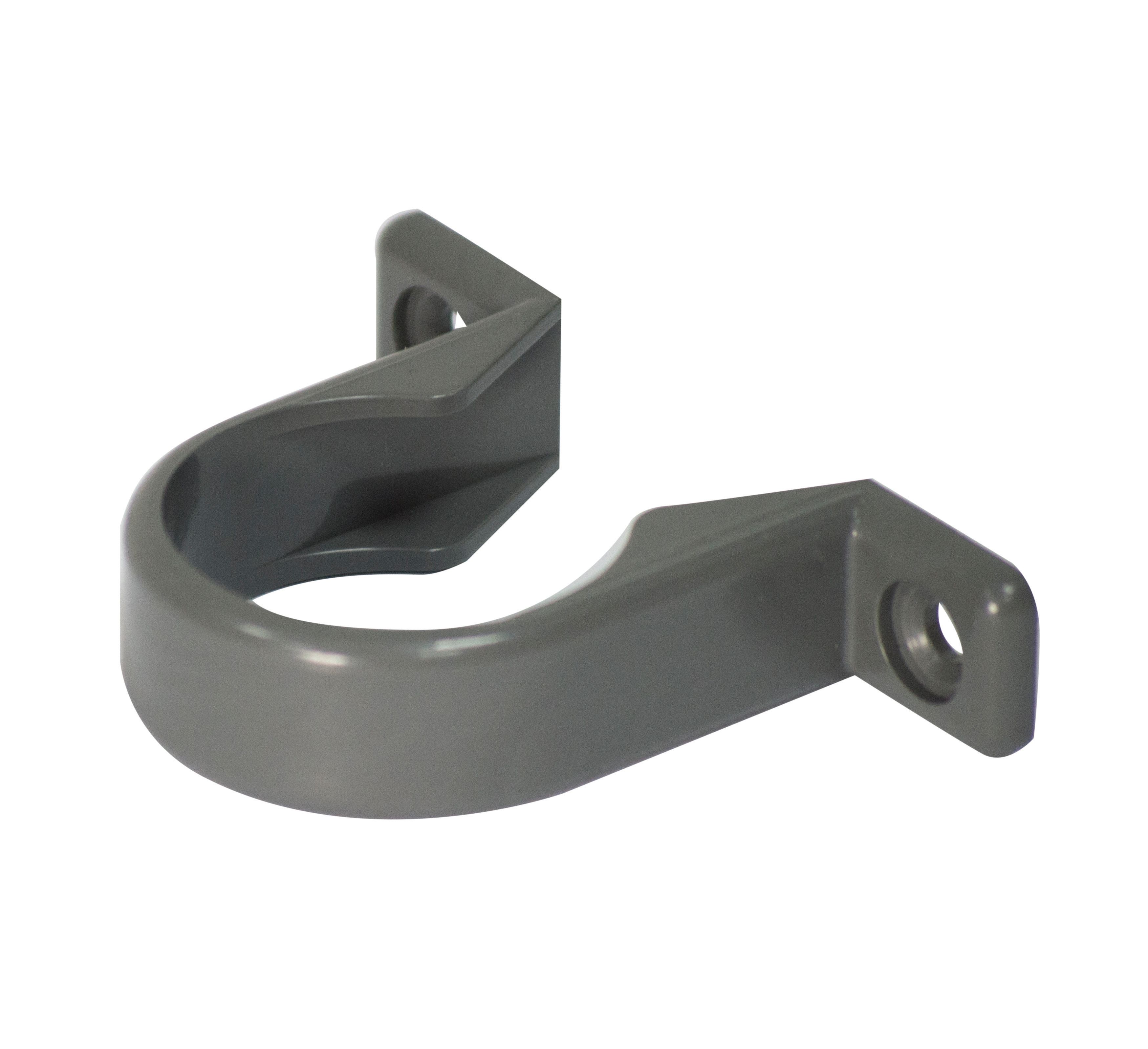 FloPlast WS34G Solvent Weld Waste Pipe Clips - Grey 32mm Pack of 3