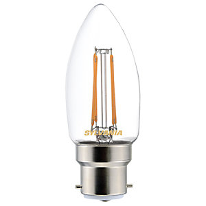 Image of Sylvania LED Non Dimmable Filament B22 Candle Light Bulb - 4.5W