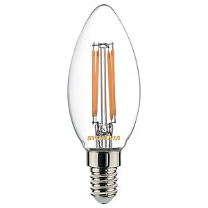 Image of Sylvania LED Non Dimmable Filament E14 Candle Light Bulb - 4.4W