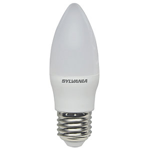 Image of Sylvania LED Non Dimmable Frosted E27 Candle Light Bulbs - 5W Pack of 4