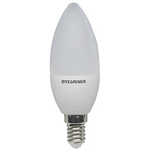 Sylvania LED Non Dimmable Frosted E14 Candle Light Bulbs - 5W Pack of 4