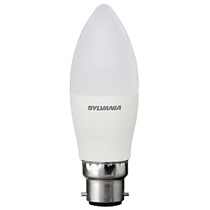 Image of Sylvania LED Non Dimmable Frosted Candle B22 Light Bulb - 8W
