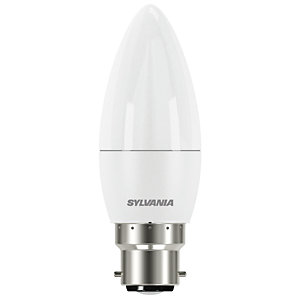 Image of Sylvania LED Dimmable Frosted Candle B22 Light Bulb - 5.6W