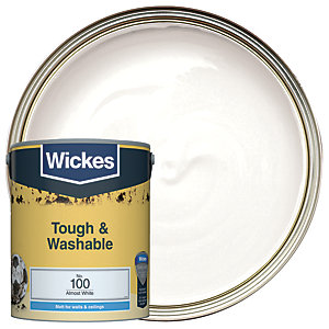 Wickes Almost White - No. 100 Tough & Washable Matt Emulsion Paint - 5L