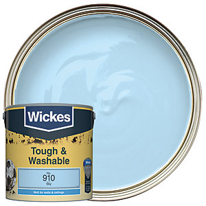 Wickes Sky - No.910 Tough & Washable Matt Emulsion Paint - 2.5L