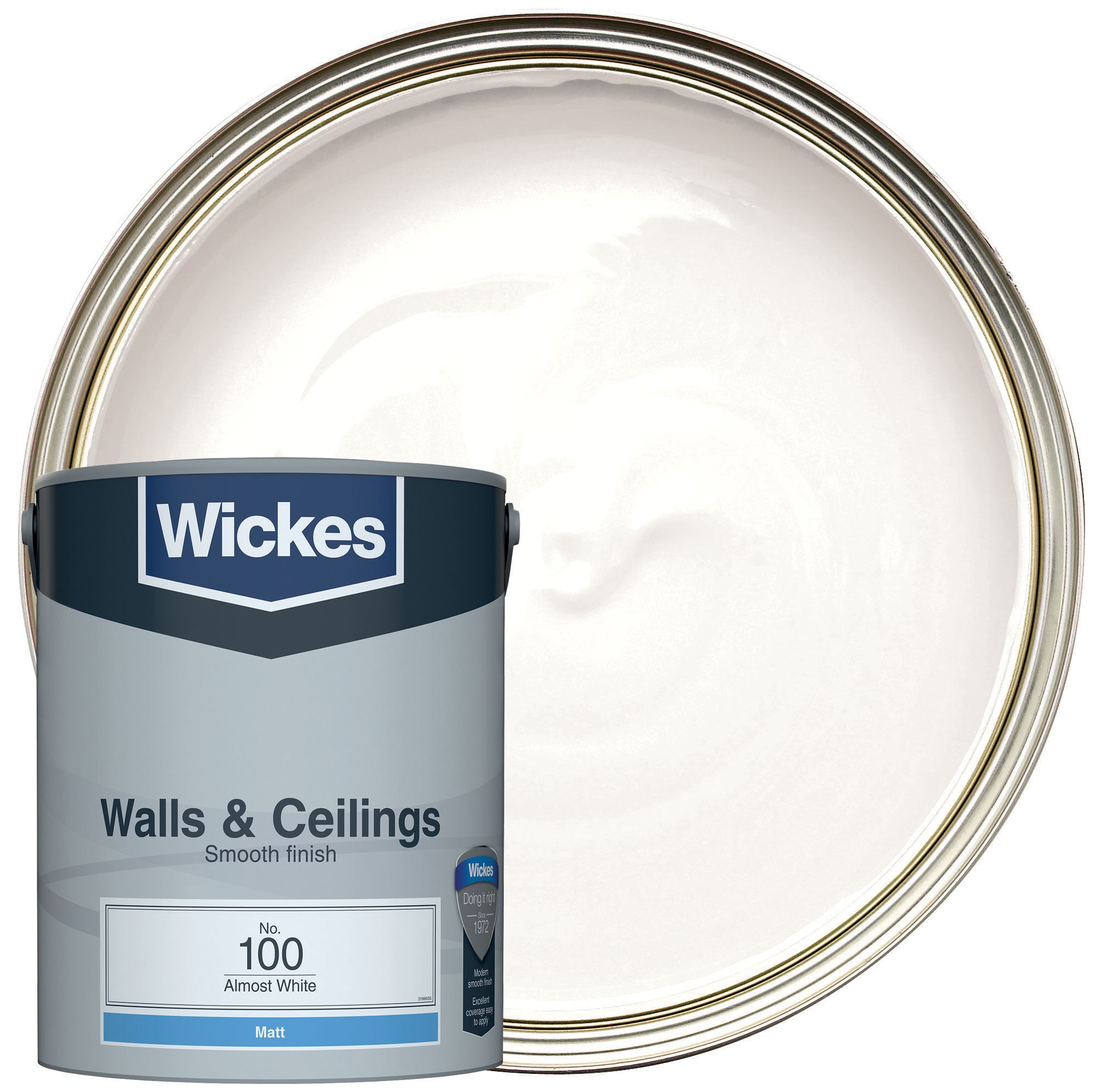 Wickes Almost White - No. 100 Vinyl Matt Emulsion Paint - 5L