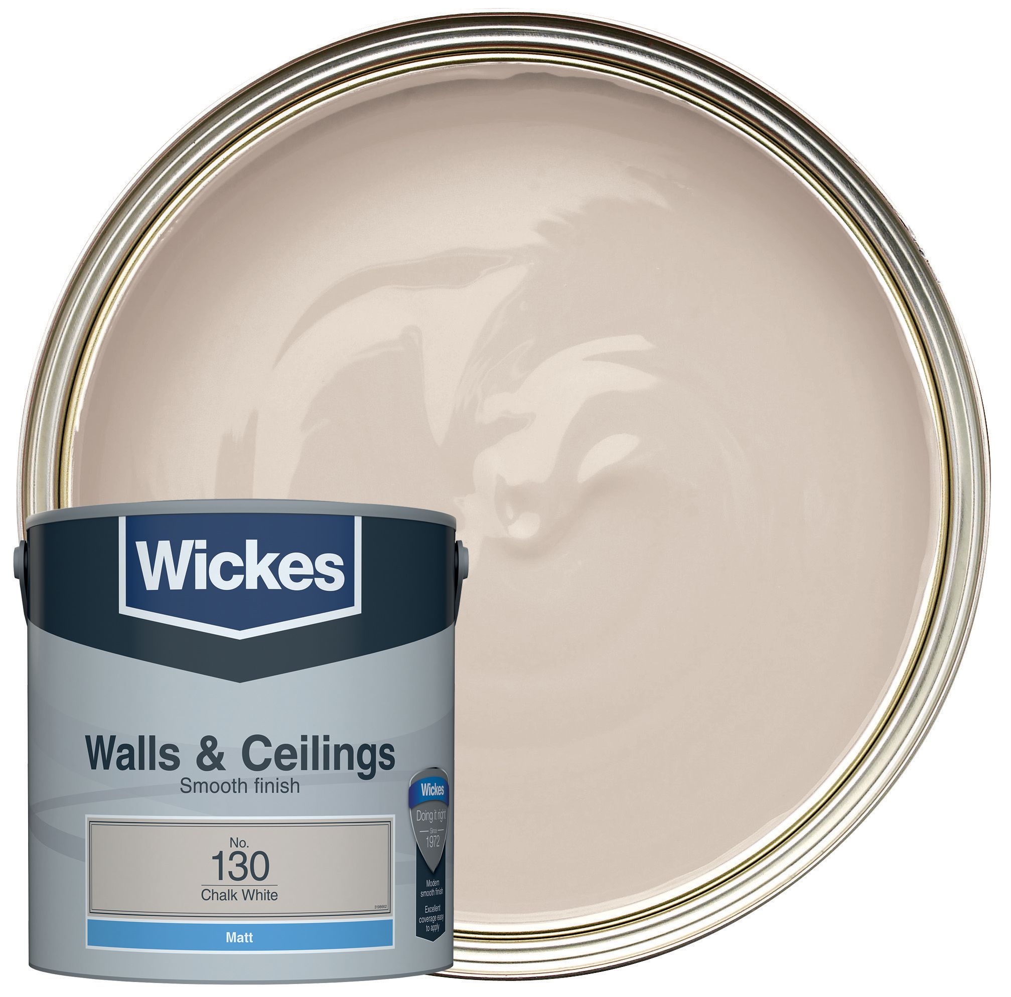 Wickes Chalk White - No.130 Vinyl Matt Emulsion Paint - 2.5L