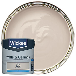 Wickes Chalk White - No.130 Vinyl Matt Emulsion Paint - 2.5L