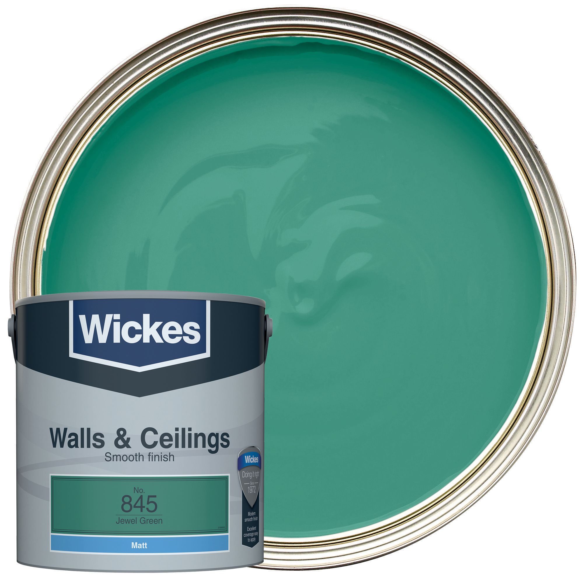 Wickes Jewel Green - No.845 Vinyl Matt Emulsion Paint - 2.5L