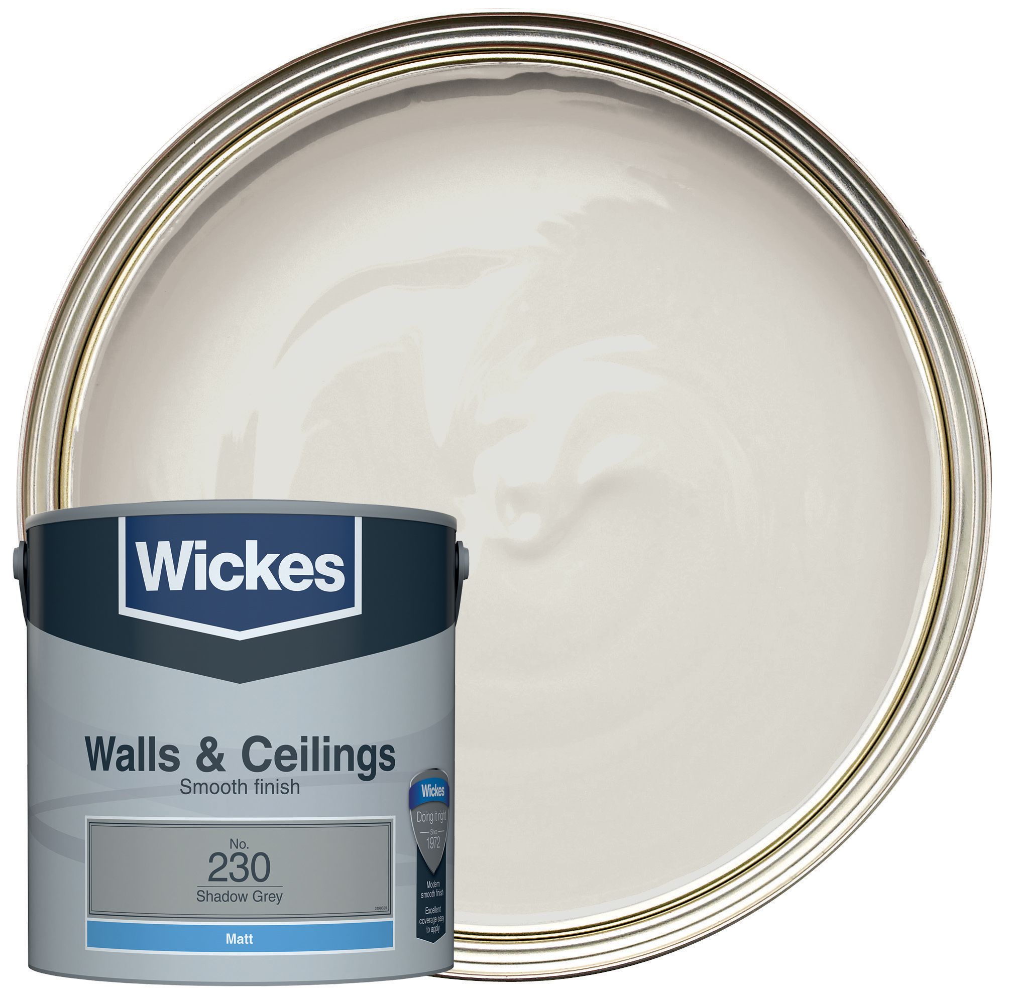 Wickes Shadow Grey - No.230 Vinyl Matt Emulsion Paint - 2.5L