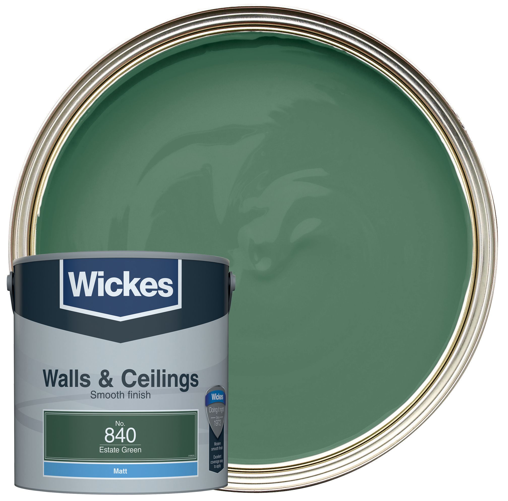 Wickes Estate Green - No.840 Vinyl Matt Emulsion Paint - 2.5L