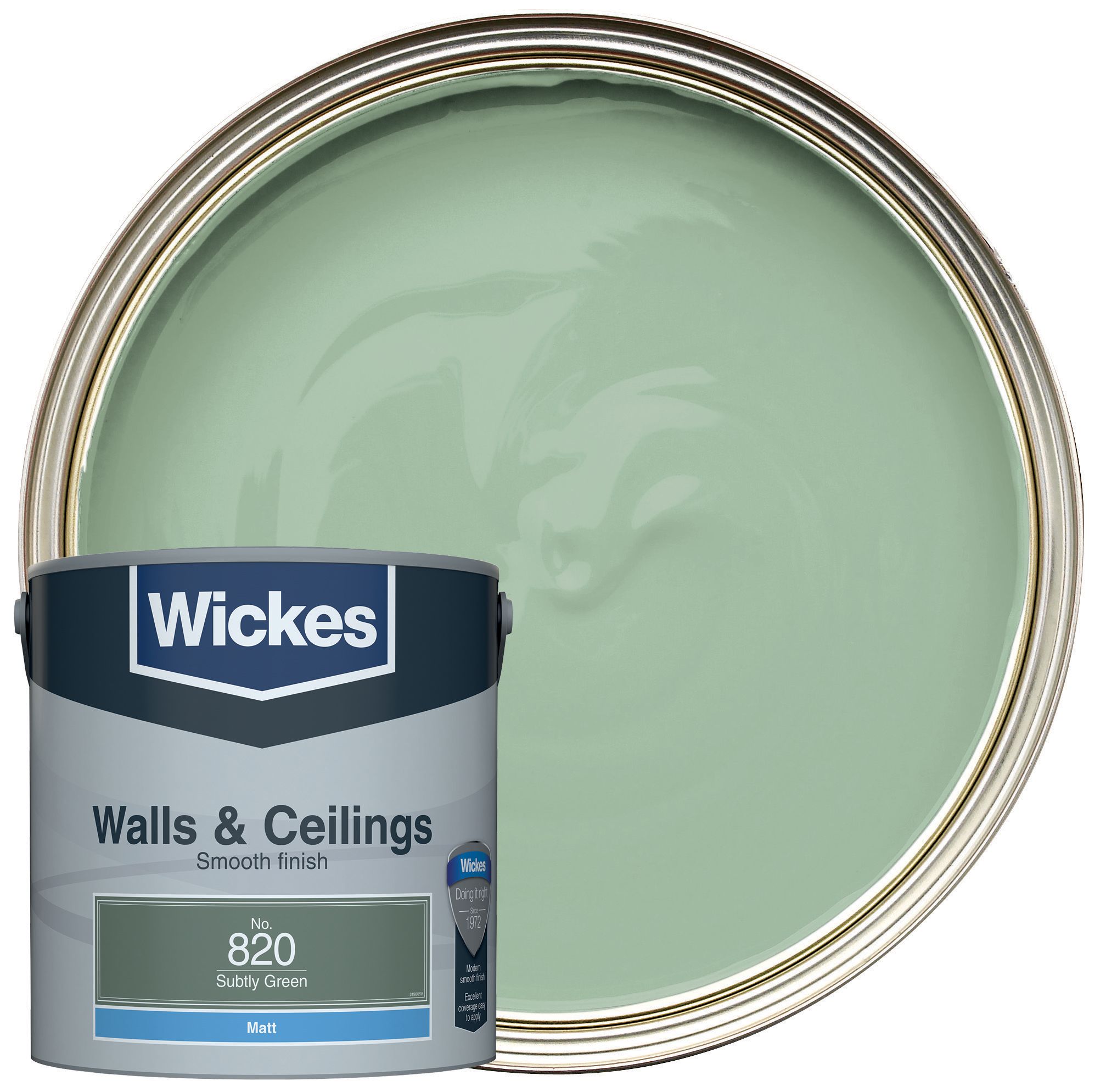 Wickes Subtly Green - No.820 Vinyl Matt Emulsion Paint - 2.5L