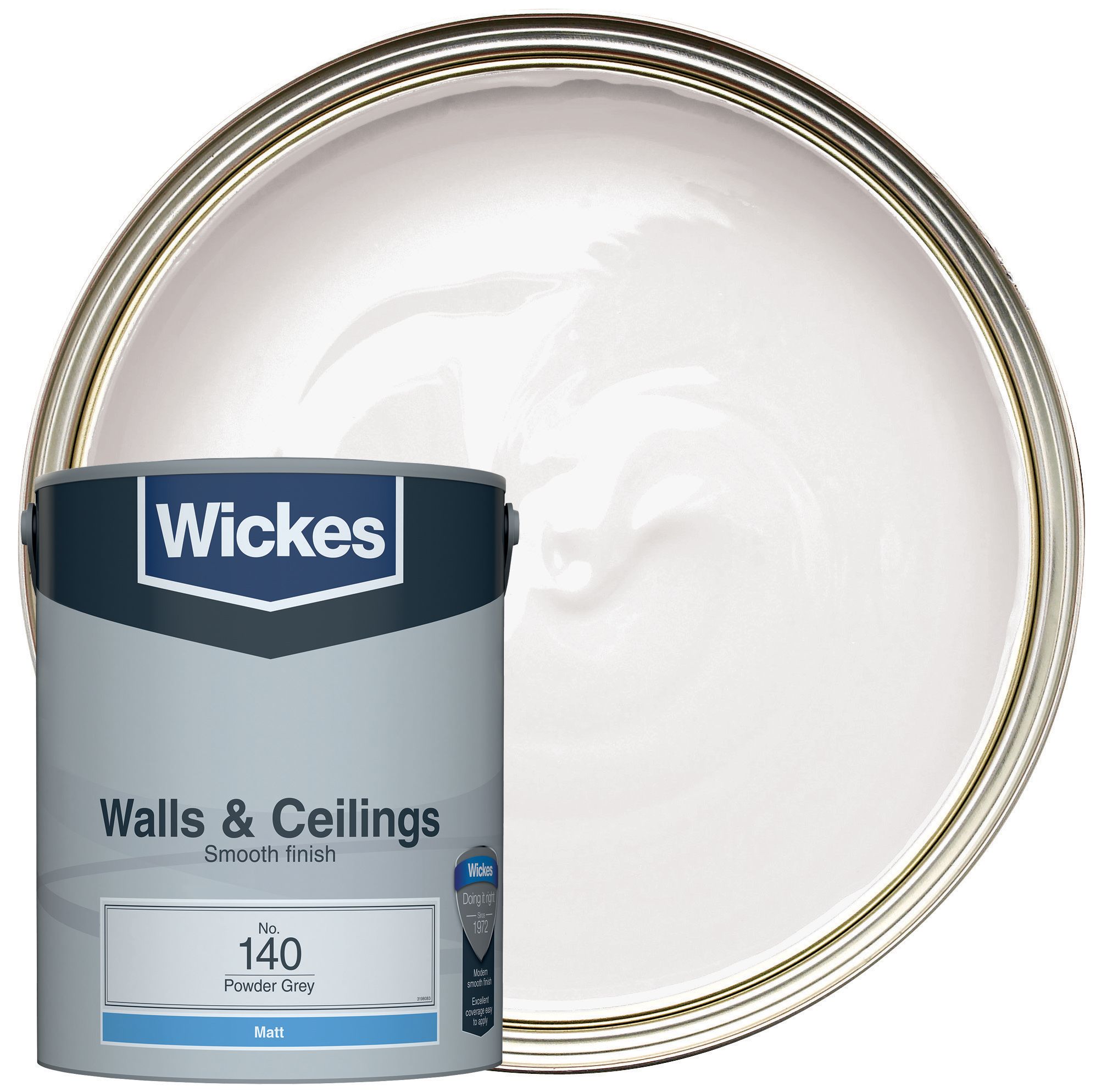 Wickes Powder Grey - No. 140 Vinyl Matt Emulsion Paint - 5L