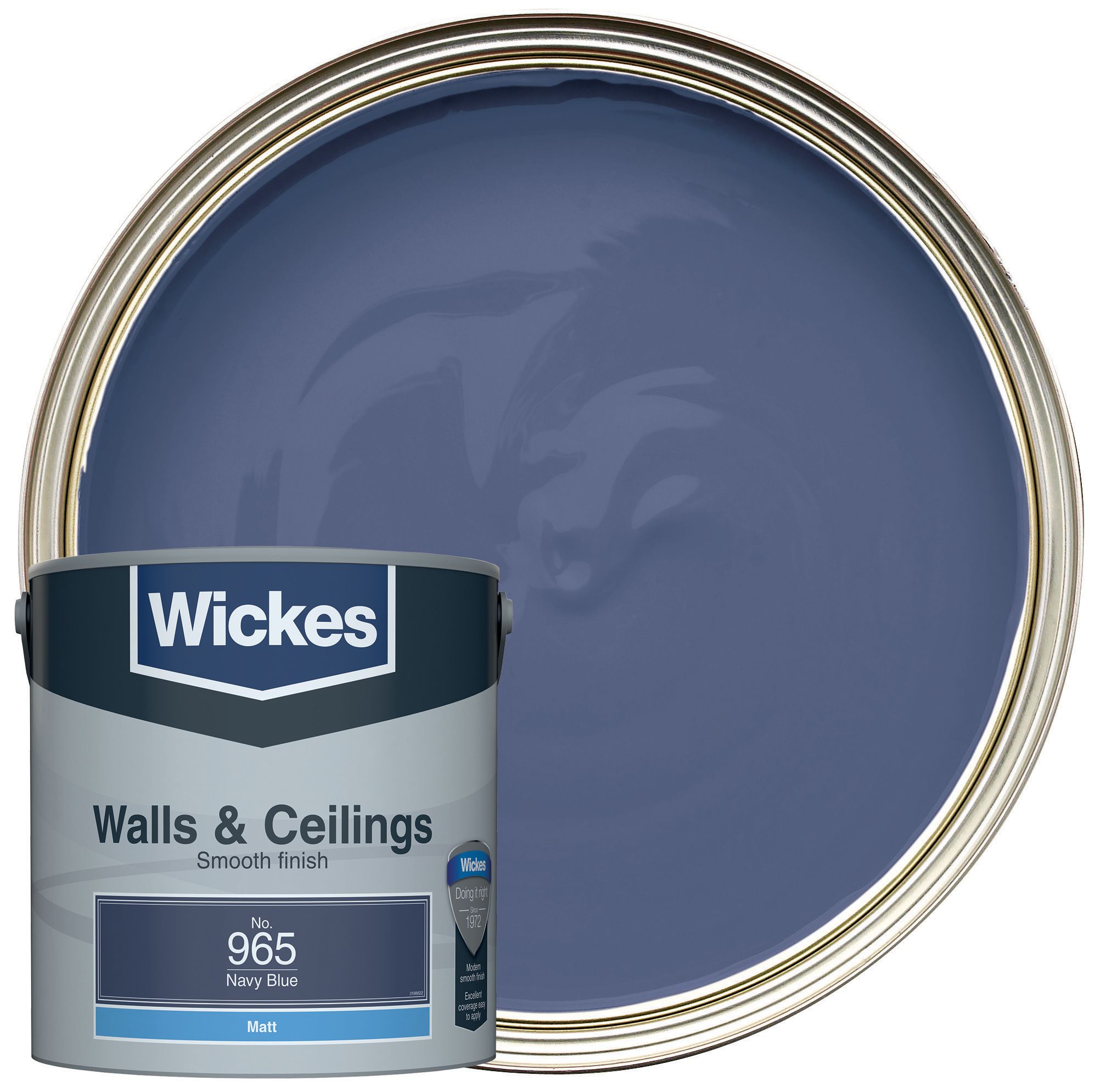 Wickes Navy Blue - No.965 Vinyl Matt Emulsion Paint - 2.5L