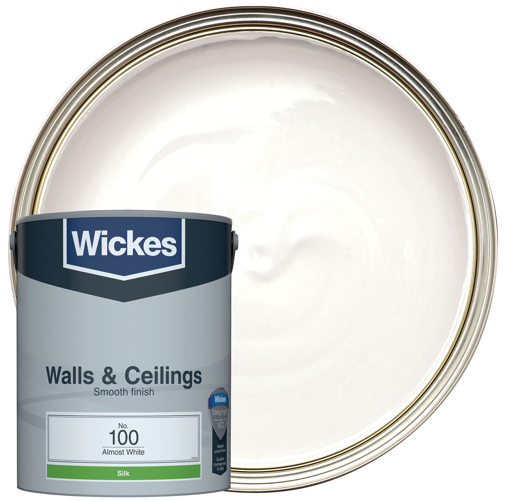 Wickes Almost White - No. 100 Vinyl Silk Emulsion Paint - 5L